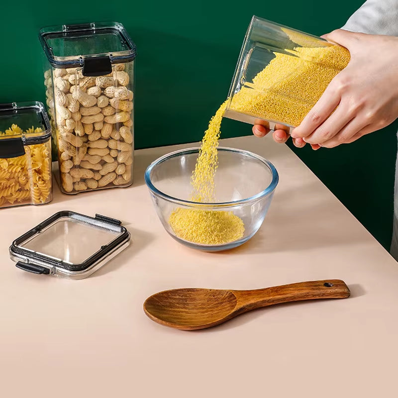 Airtight Food Storage Container with Locking Lid – Clear Pantry Canister for Dry Goods, Grains & Snacks