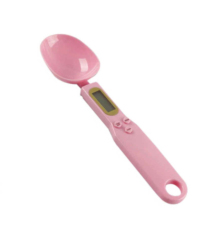 Compact Kitchen Scale and Measuring Spoon for Accurate Weighing of Dry and Wet Ingredients