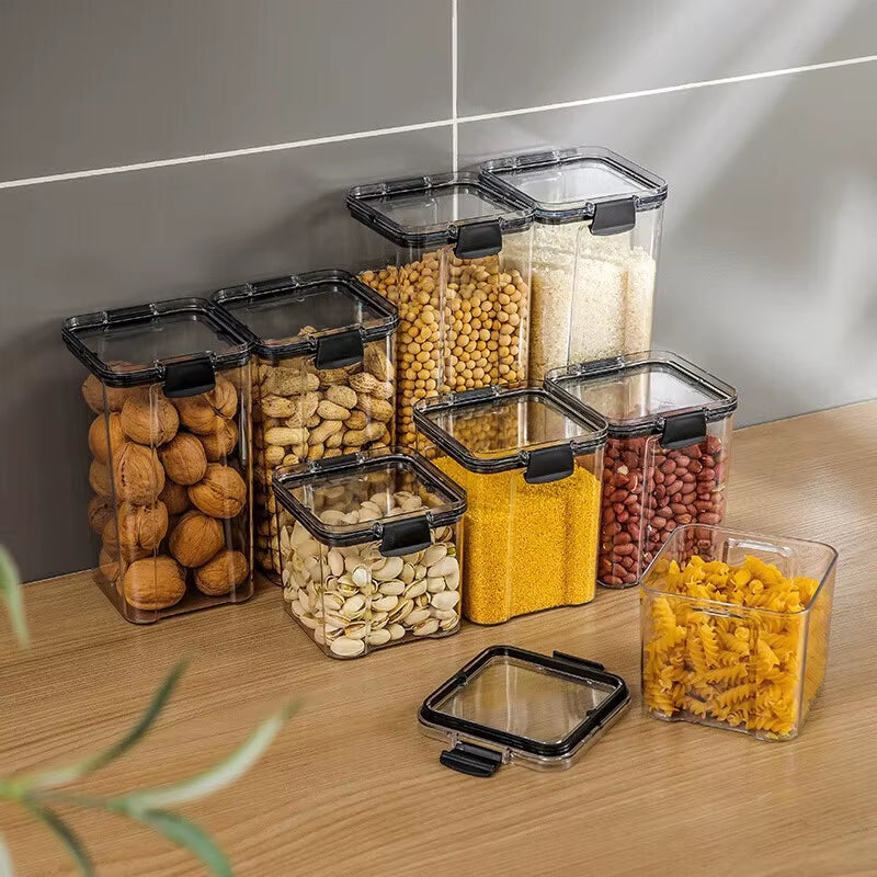 Airtight Food Storage Container with Locking Lid – Clear Pantry Canister for Dry Goods, Grains & Snacks