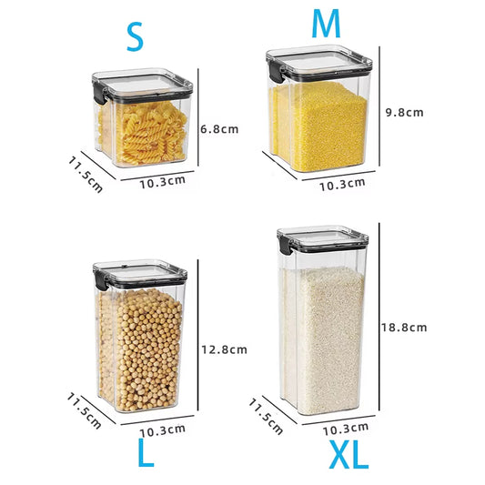 Airtight Food Storage Container with Locking Lid – Clear Pantry Canister for Dry Goods, Grains & Snacks