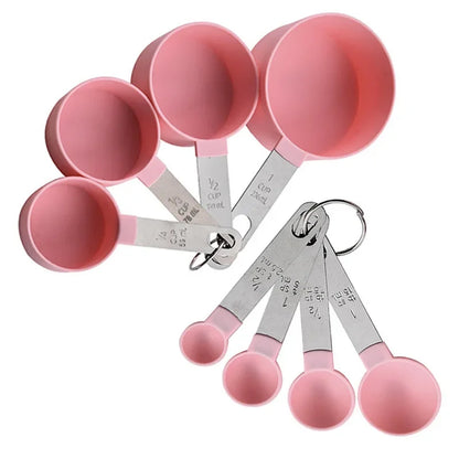 8-Piece Stainless Steel Measuring Cup and Spoon Set – Engraved Scale Markings for Precise Baking and Cooking