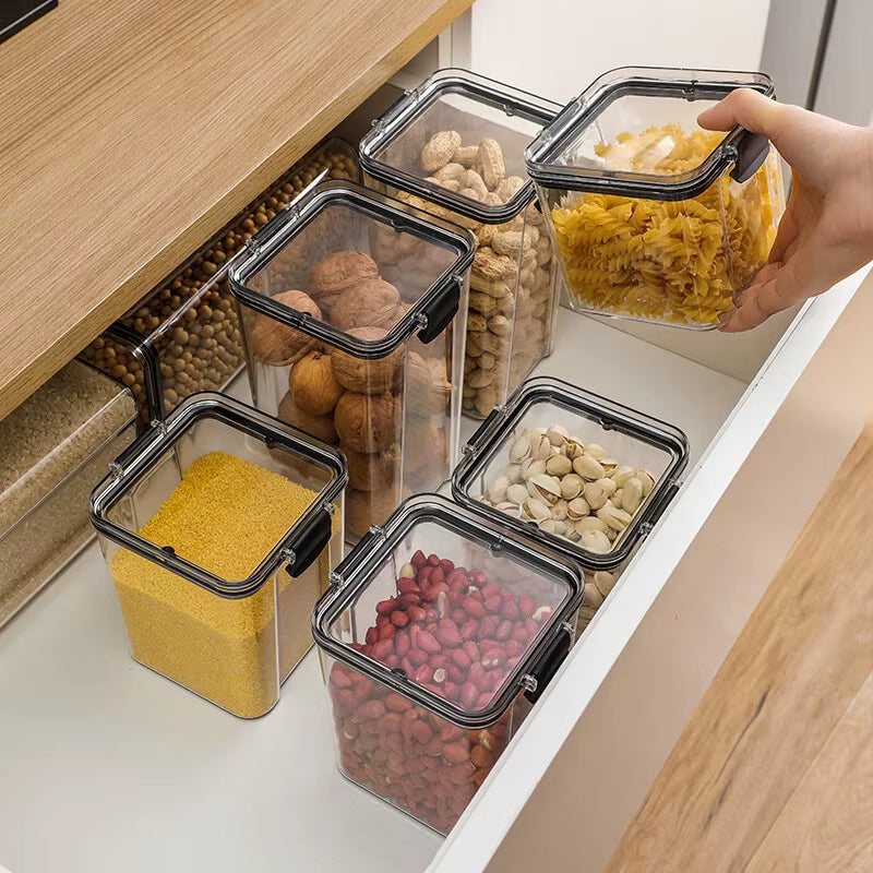 Airtight Food Storage Container with Locking Lid – Clear Pantry Canister for Dry Goods, Grains & Snacks